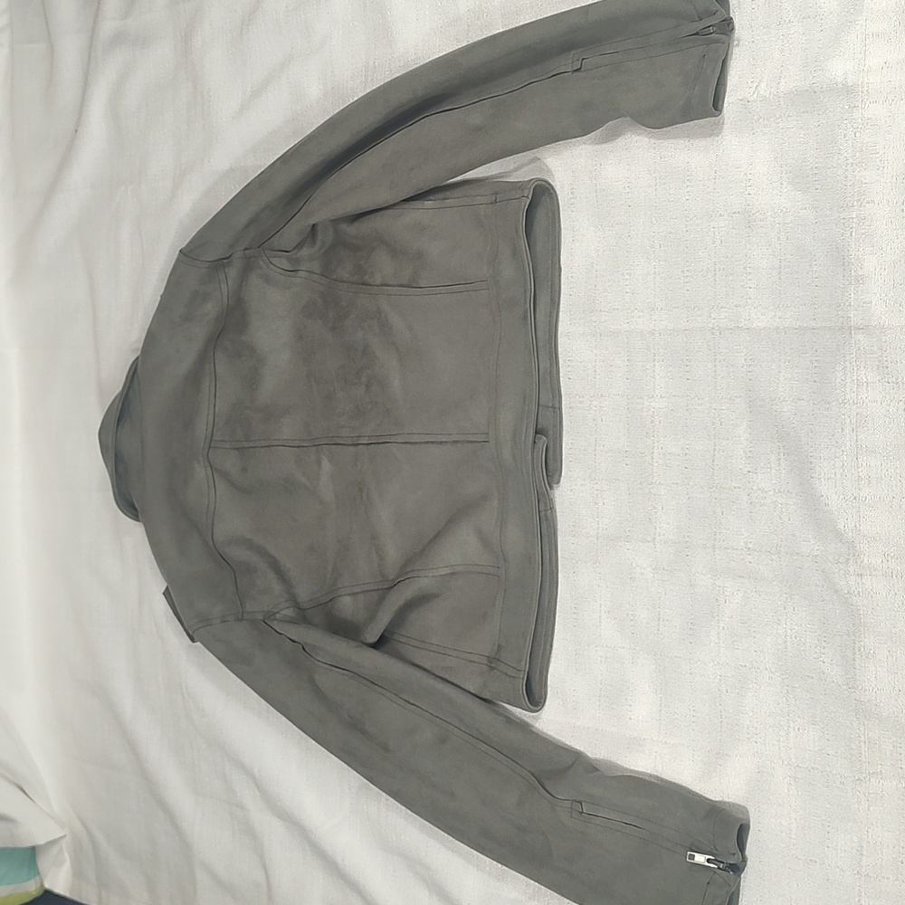 Rag Poets Soft Gray Polyester Spandex Night Out Jacket Coat Zip Up Size Small - Picture 5 of 11